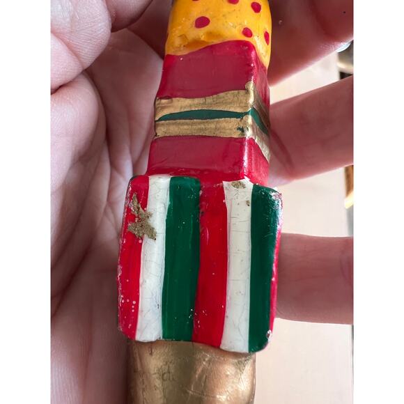 Vintage Giftco Set of 2 Holiday Teddy Bear Taper Candles Stacked Presents  NIB - Picture 9 of 16